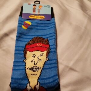 Blue Cartoon Character Socks